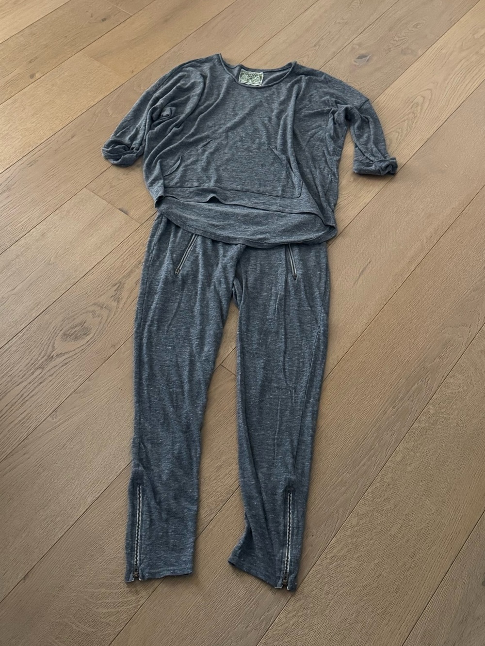 Nation LTD Loungewear Pajama Set Gray Size Medium